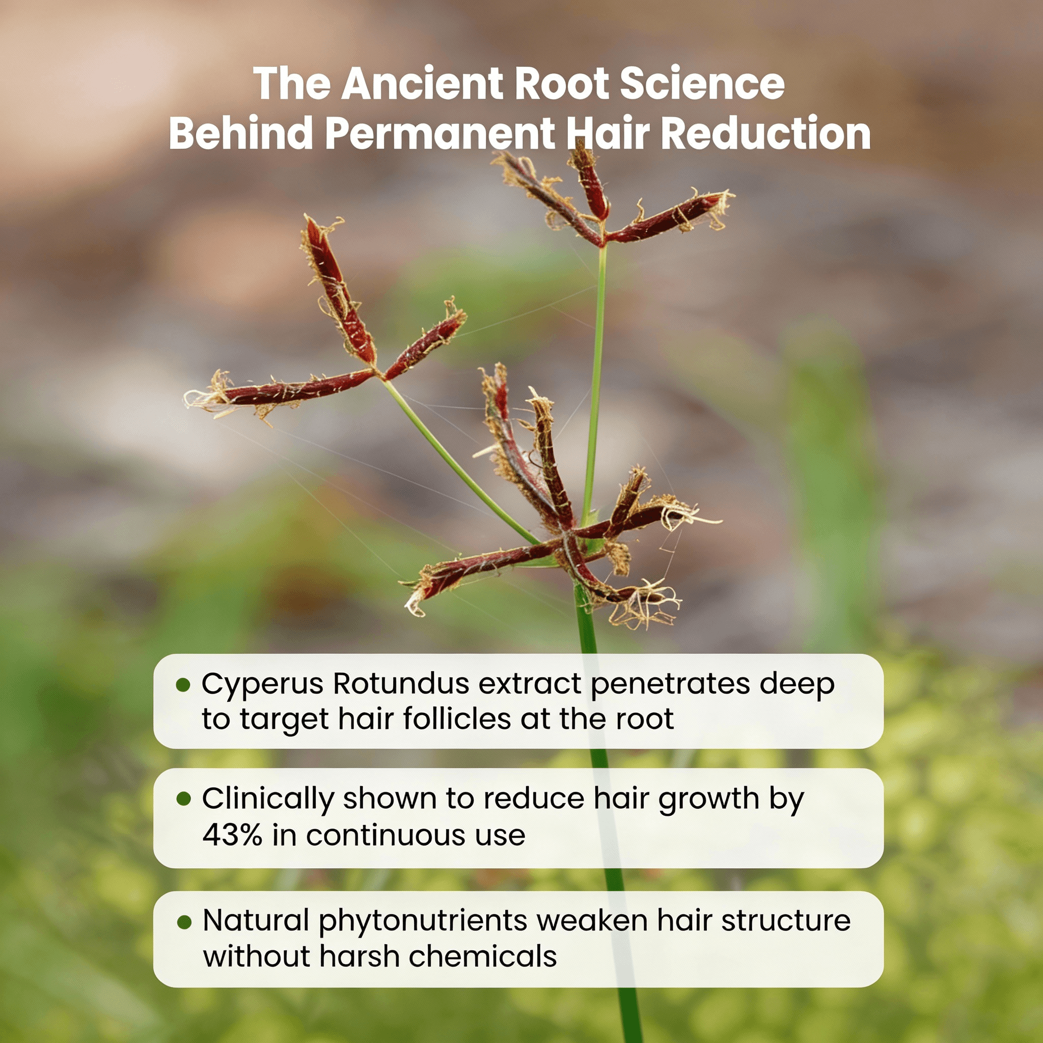 Before and after hair removal results showing slower regrowth