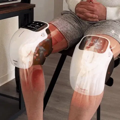 AirKnead knee massager being used